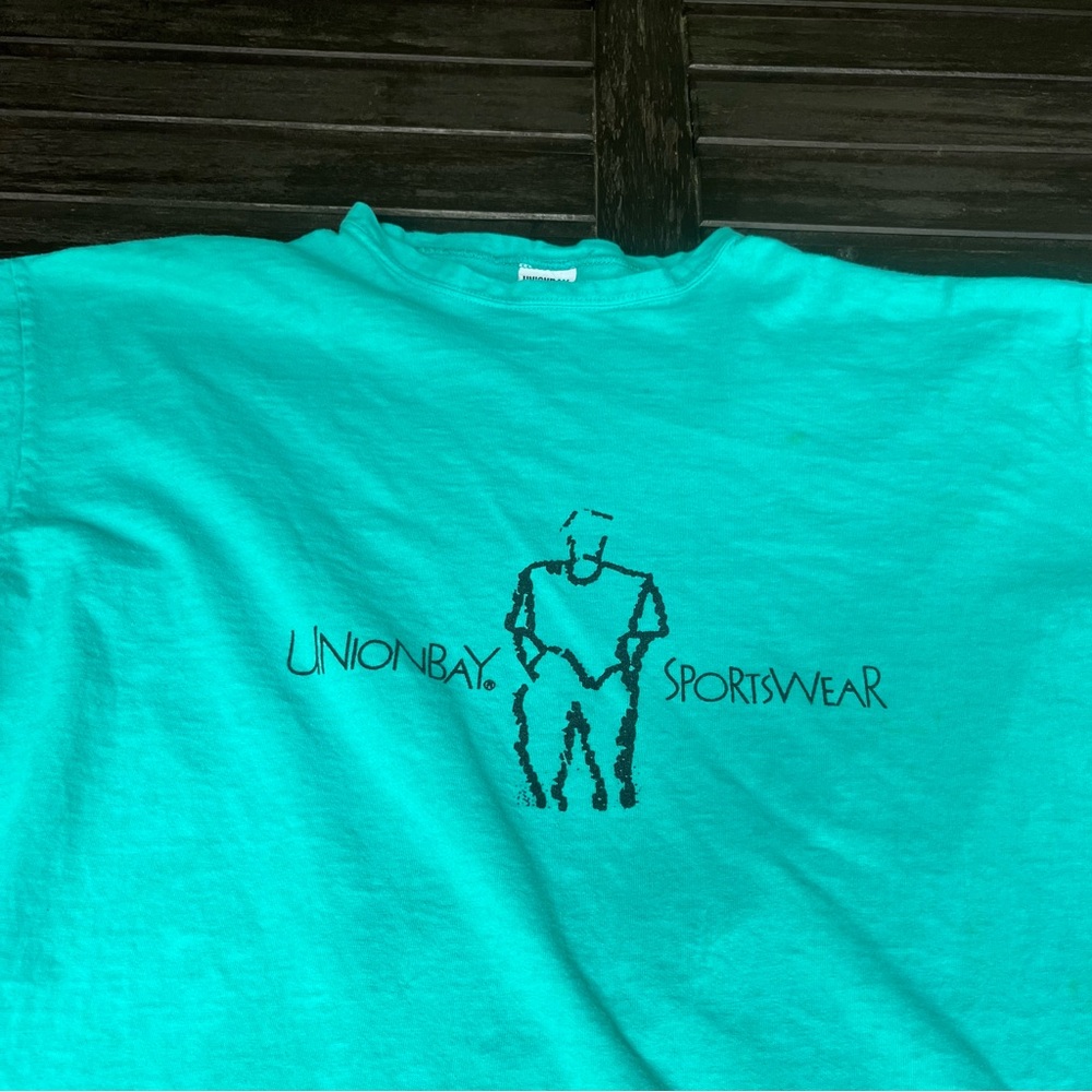 Vintage Union Bay Sportswear Single Stitch Teal T-Shirt (Big!) (Made in USA 🇺🇸)